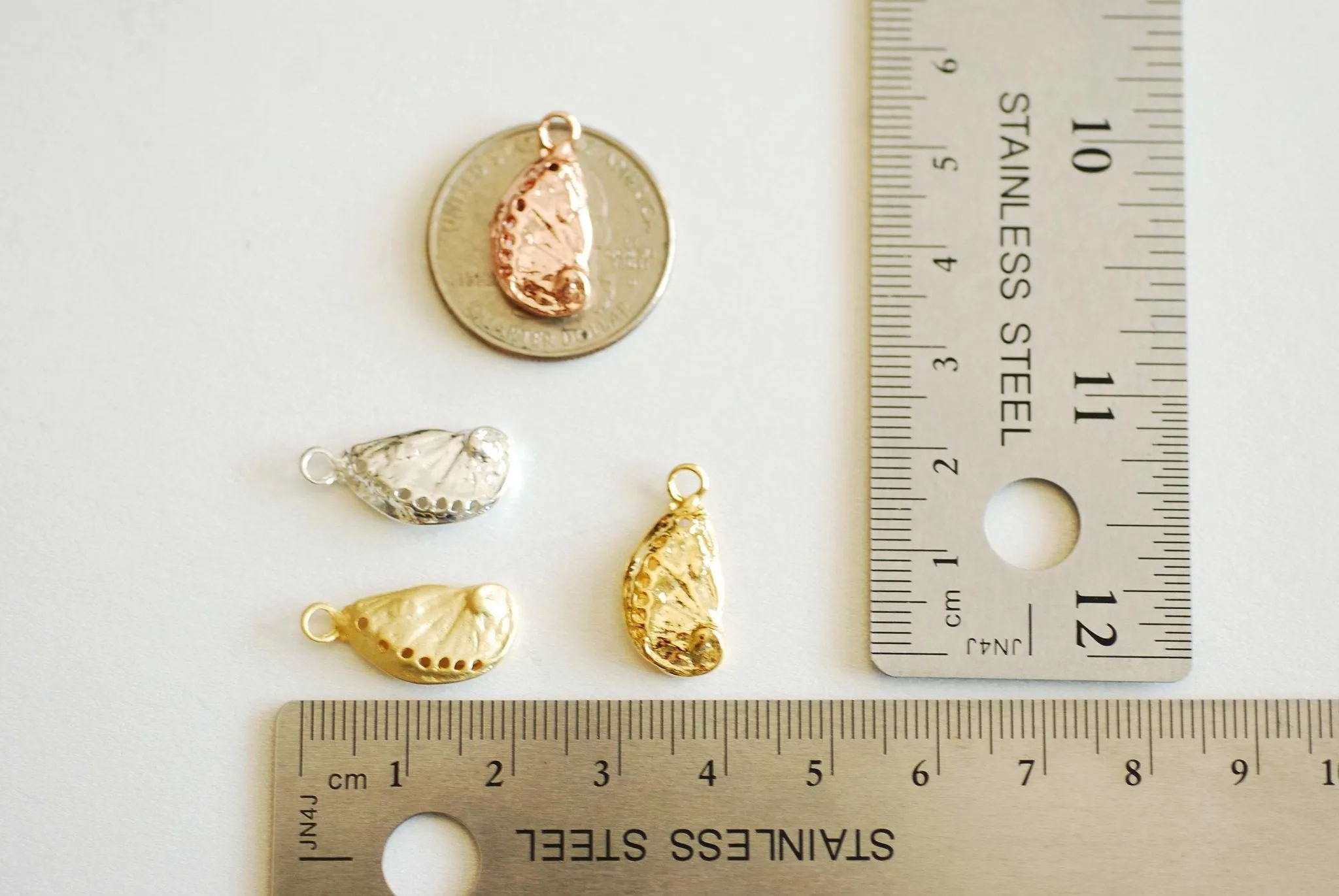 Shiny Gold Wholesale Abalone Shell Charm- Vermeil Gold, cowrie shell, nautical sea shell, oyster shell, seashell charm, beach ocean, shell charm, 372