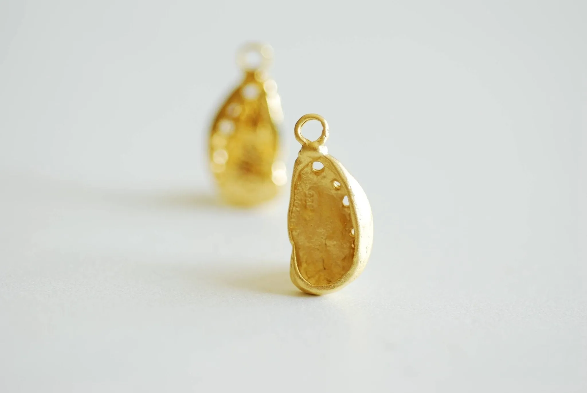 Shiny Gold Wholesale Abalone Shell Charm- Vermeil Gold, cowrie shell, nautical sea shell, oyster shell, seashell charm, beach ocean, shell charm, 372