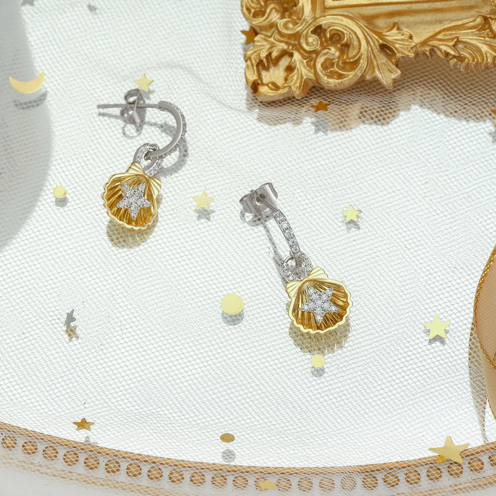 Starfish Shell Earrings