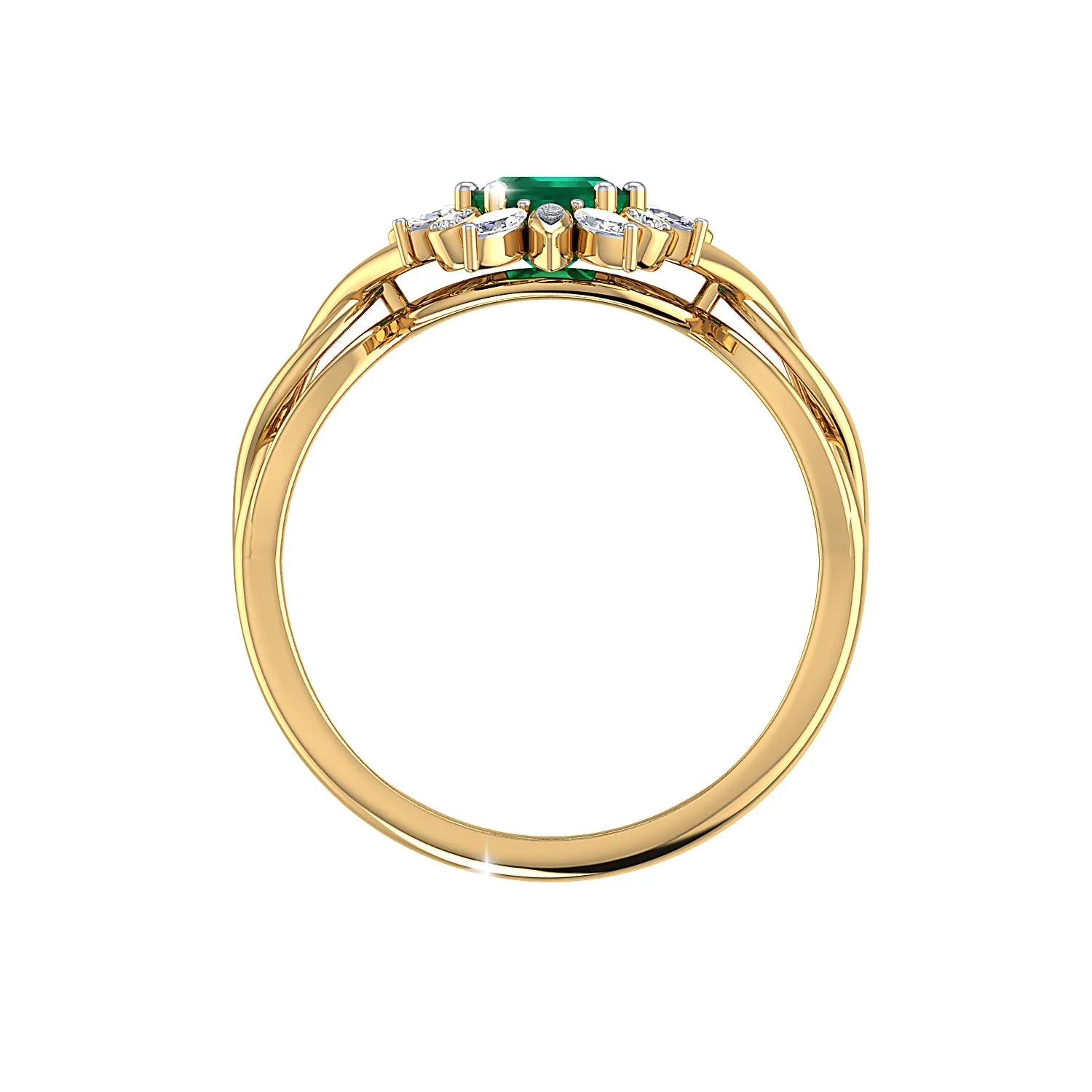 THE ENTWINED EMERALD RING
