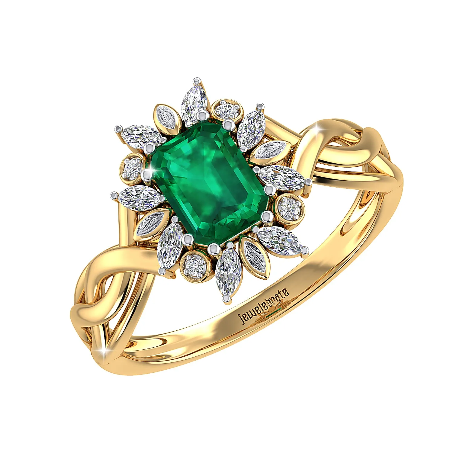 THE ENTWINED EMERALD RING