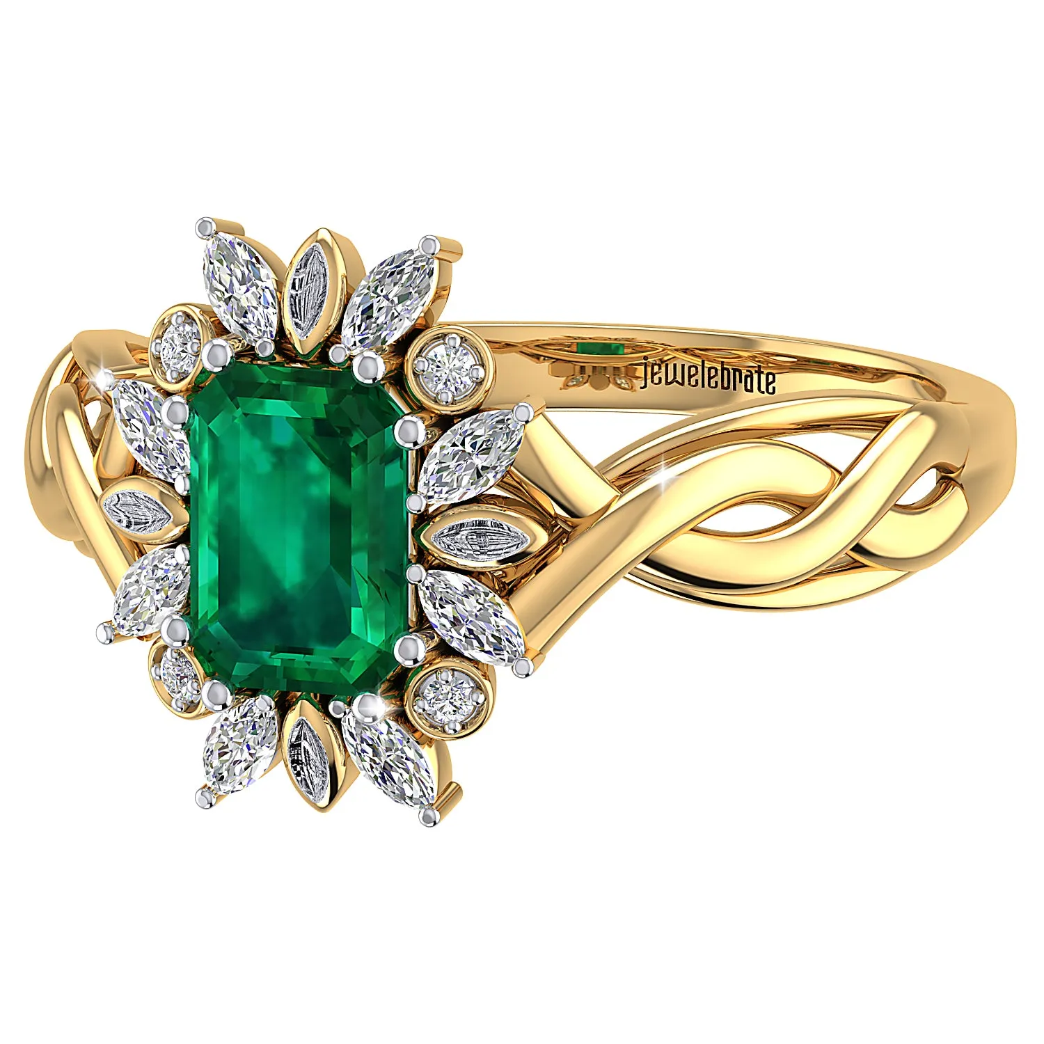 THE ENTWINED EMERALD RING